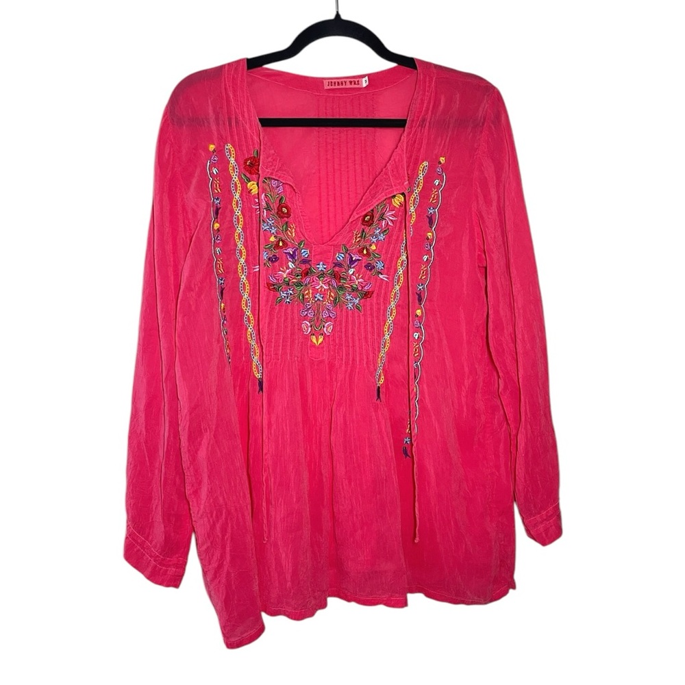 Johnny Was Fuchsia Embroidered Tunic